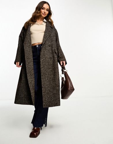 Manteau oversize à enfiler avec motif à chevrons - Marron - Asos Design - Modalova