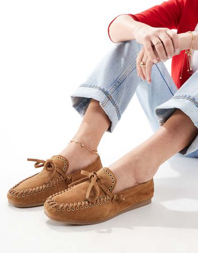 Merit - Chaussures bateau en cuir - Fauve - Asos Design - Modalova