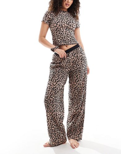 Mix & Match - Pantalon à imprimé léopard avec taille apparente - Asos Design - Modalova