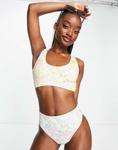 Mix and match - Haut de bikini court minimaliste - Imprimé petites fleurs - Asos Design - Modalova