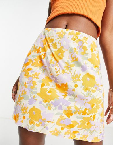 Mini-jupe à imprimé fleurs - Orange vif - Asos Design - Modalova