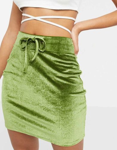 Mini-jupe fourreau en velours avec cordon - Asos Design - Modalova