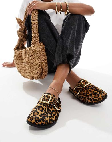 Muse - Mules en cuir de qualité supérieure à imprimé léopard - Asos Design - Modalova