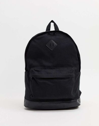Sac à dos en toile et imitation cuir - Noir - Asos Design - Modalova