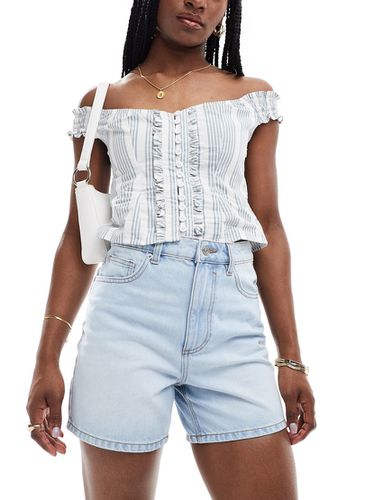 Short en jean coupe dad - moyen délavé - Asos Design - Modalova