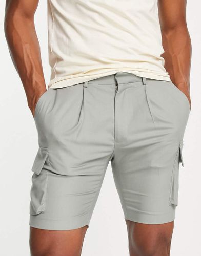 Short habillé ajusté à poches cargo - Kaki - Asos Design - Modalova