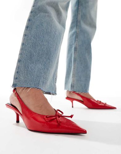 Sriracha - Chaussures à talon mi-haut et bride arrière avec naud - Asos Design - Modalova