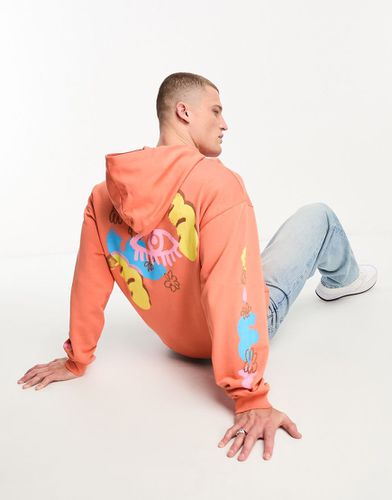 Sweat à capuche oversize avec imprimé skate au dos et sur les manches - Asos Design - Modalova