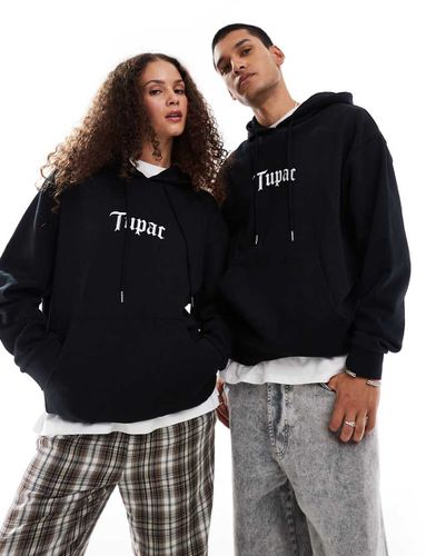 Sweat à capuche unisexe oversize avec imprimés Tupac sous licence - Asos Design - Modalova