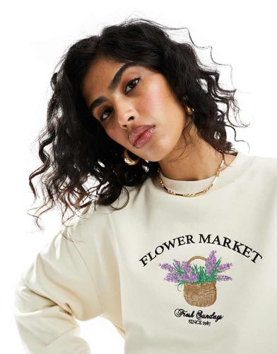 Sweat oversize brodé Flower Market » - Asos Design - Modalova