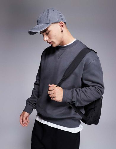 Sweat oversize en tissu épais 400 g/m² de qualité supérieure - Noir délavé - Asos Design - Modalova