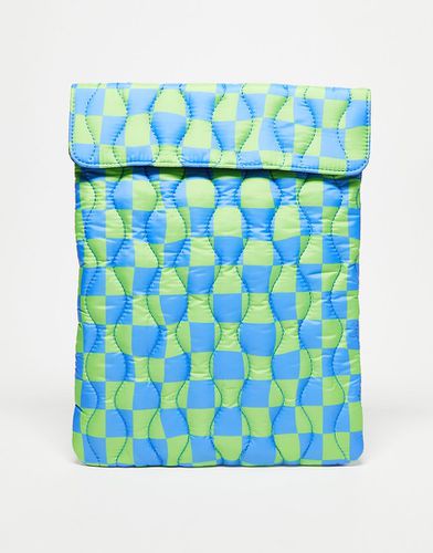 Pochette pour ordinateur portable à damier - Bleu et vert - Asos Design - Modalova