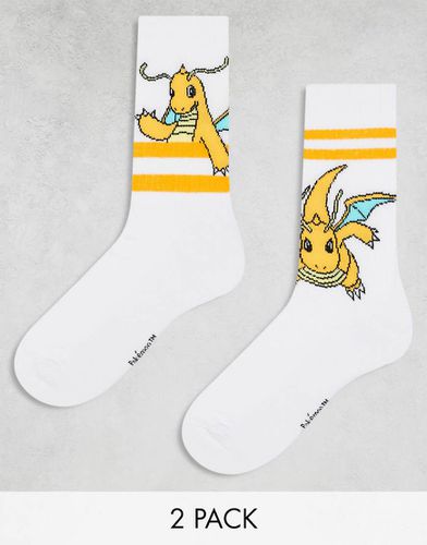 Pokémon - Lot de 2 paires de chaussettes à motif Pokémon Dracolosse - Asos Design - Modalova