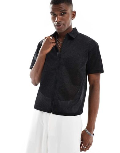 ASOS DESIGN - Polo zippé - Noir - Asos Design - Modalova