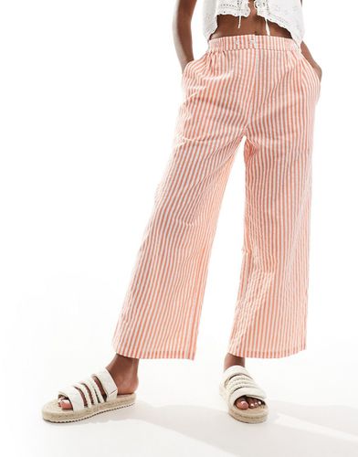 Pantalon court à enfiler avec languette à la taille - Orange à rayures - Asos Design - Modalova