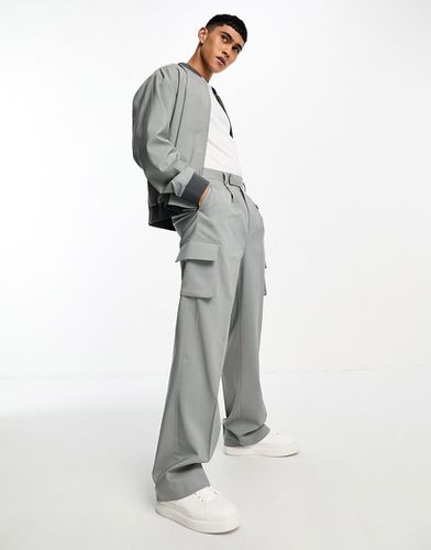 Pantalon cargo d'ensemble ample habillé avec poches - Gris - Asos Design - Modalova