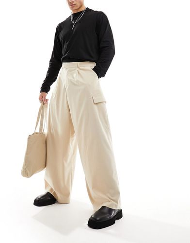 Pantalon cargo habillé ultra large - Taupe - Asos Design - Modalova