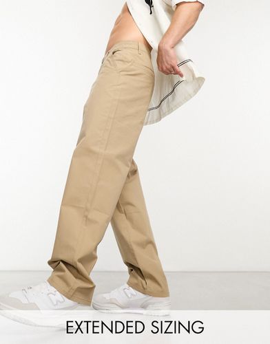 Pantalon chino baggy en tissu toucher papier - Taupe - Asos Design - Modalova