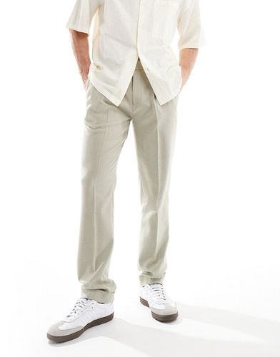 Pantalon chino élégant et micro texturé coupe slim - sauge - Asos Design - Modalova