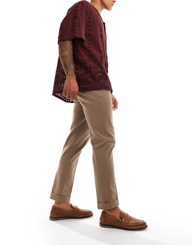 Pantalon chino habillé coupe slim - Marron - Asos Design - Modalova