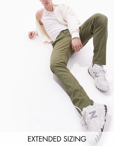 Pantalon chino slim - Kaki foncé - Asos Design - Modalova
