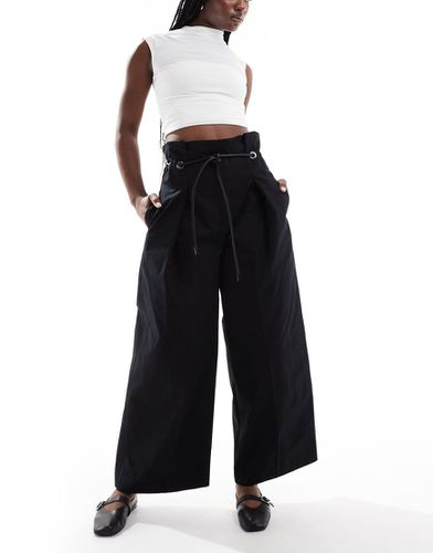 Pantalon à taille haute froncée avec ceinture - Asos Design - Modalova