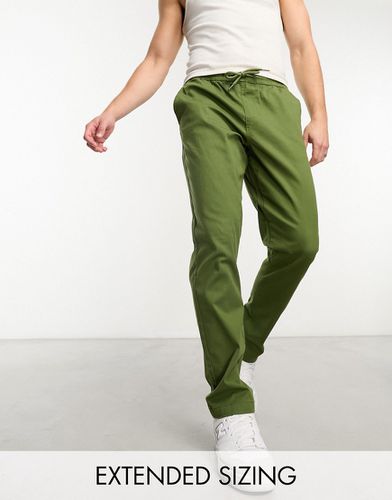 Pantalon à enfiler avec taille élastique - Kaki - Asos Design - Modalova