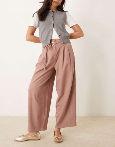 Pantalon ample ajusté à double lien - Vison - Asos Design - Modalova