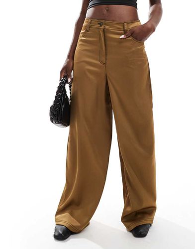 Pantalon ample en satin avec coutures contrastantes - Asos Design - Modalova