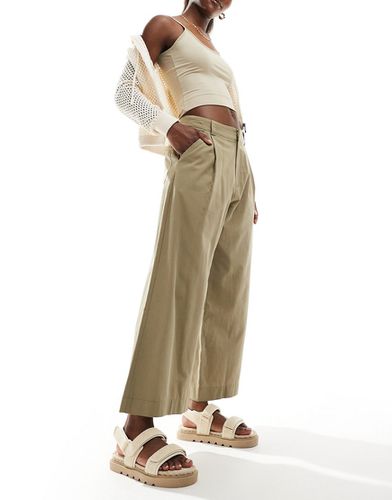 Pantalon ample raccourci - Olive - Asos Design - Modalova