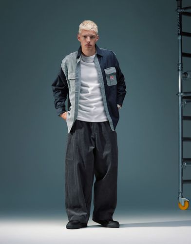 Pantalon bouffant oversize en velours côtelé avec poches latérales - Anthracite - Asos Design - Modalova