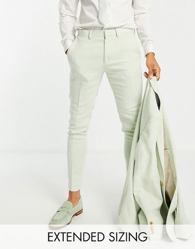 Pantalon de costume très ajusté en sergé de laine mélangée - cendré - Asos Design - Modalova
