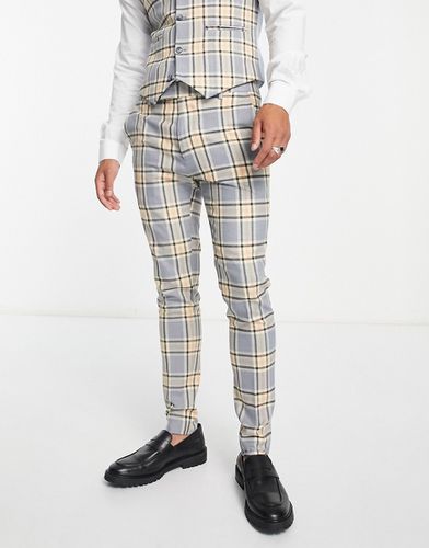 Pantalon de costume ultra ajusté effet brossé à carreaux - Asos Design - Modalova