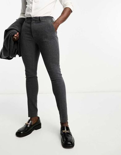 Pantalon de costume ultra skinny en laine mélangée à chevrons - Anthracite - Asos Design - Modalova