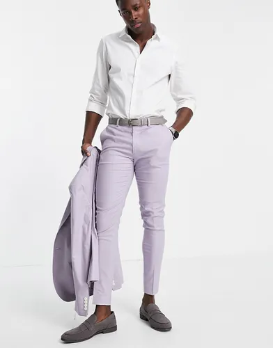 Pantalon de costume ultra skinny en lin mélangé - Lilas pastel - Asos Design - Modalova