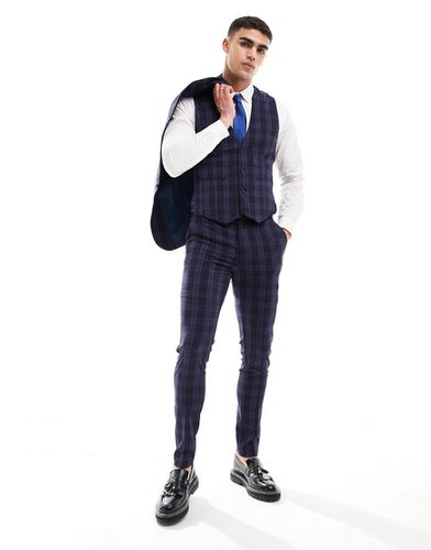 Pantalon de costume ajusté à carreaux ton sur ton - Asos Design - Modalova