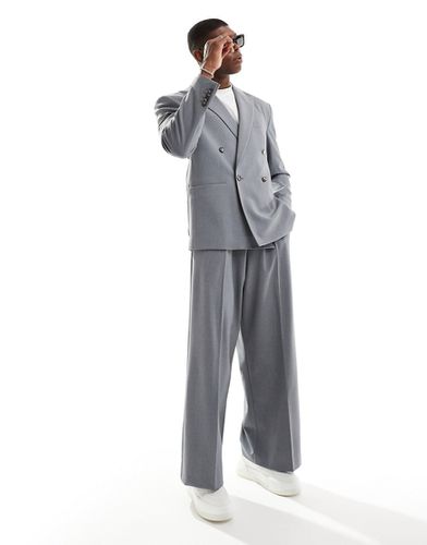 Pantalon de costume ample avec pli élégant à l'avant - Gris - Asos Design - Modalova