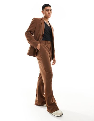 Pantalon de costume évasé à taille haute - chocolat - Asos Design - Modalova