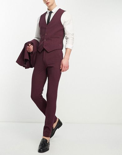 Pantalon de costume skinny à carreaux vichy - Bordeaux - Asos Design - Modalova