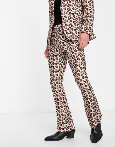 Pantalon de costume skinny évasé à imprimé animal - Asos Design - Modalova