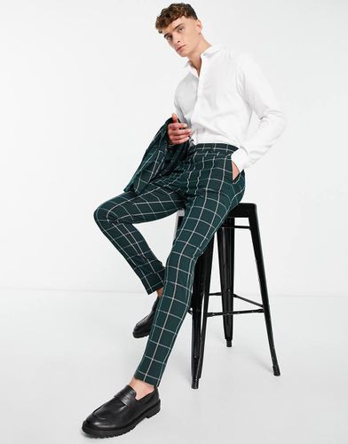 Pantalon de costume slim à gros carreaux - Sarcelle foncé - Asos Design - Modalova