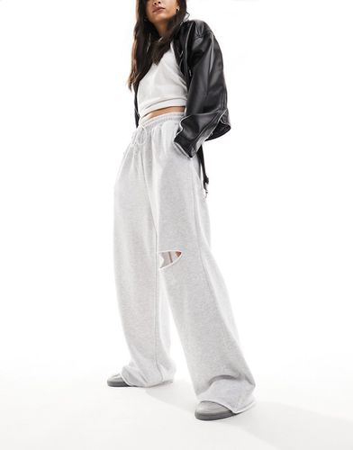 Pantalon de jogging droit avec genou déchiré - Glacier chiné - Asos Design - Modalova