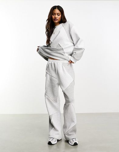 Pantalon de jogging droit d'ensemble effet patchwork - chiné - Asos Design - Modalova