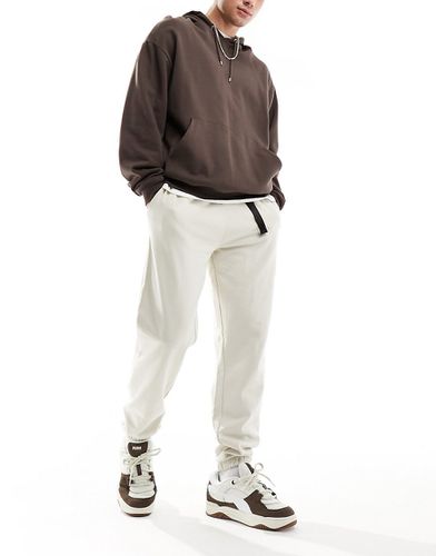Pantalon de jogging oversize avec poche cargo et ceinture en toile - Beige - Asos Design - Modalova