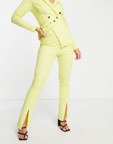 Pantalon de tailleur slim en jersey texturé avec fente sur le devant - Asos Design - Modalova