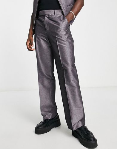 Pantalon d'ensemble ajusté coupe ample en tissu texturé - scintillant - Asos Design - Modalova