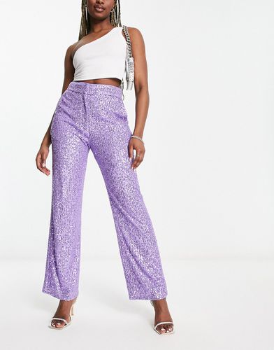 Pantalon droit longueur cheville à sequins - Asos Design - Modalova