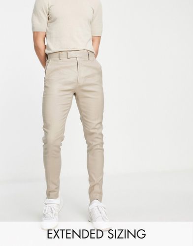 Pantalon élégant ultra ajusté en lin mélangé - Taupe - Asos Design - Modalova