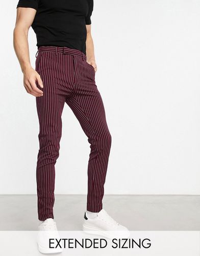 Pantalon élégant ultra skinny - Fines rayures bordeaux - Asos Design - Modalova