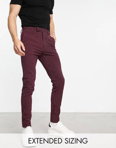 Pantalon élégant ultra skinny - Fines rayures bordeaux - Asos Design - Modalova